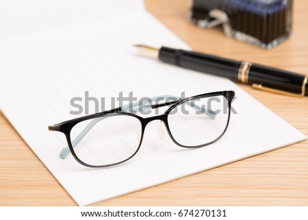 Glasses and stationery