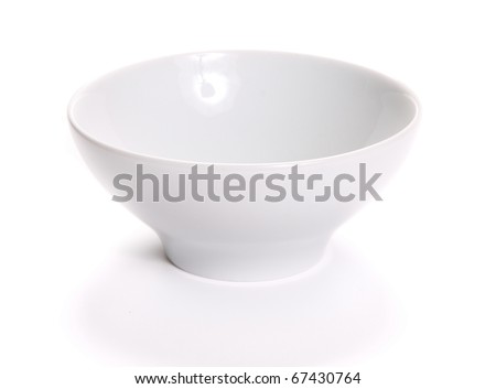 Empty bowl over white background Royalty-Free Stock Photo #67430764