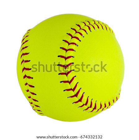 Softball  isolated on white background. Clipping path included 3