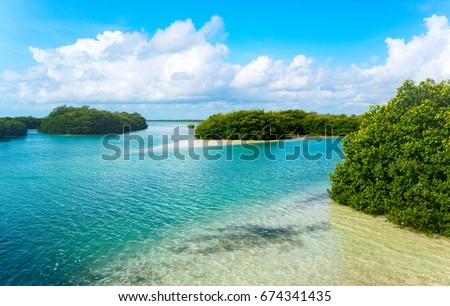 Quintana Roo, Mexico, the Sian Ka'an lagoon reserve Royalty-Free Stock Photo #674341435