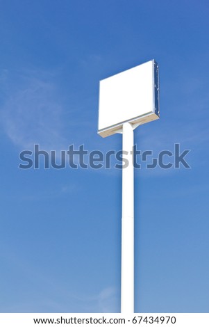 blank sign against blue sky, useful for any advertise or logo