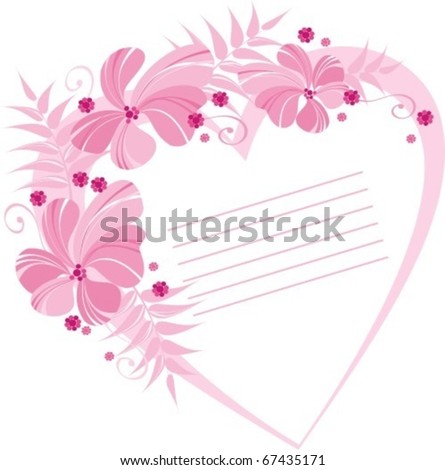 floral card with a heart