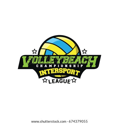Volleyball international sport logo vector