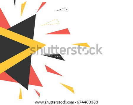 Trendy triangle flat pattern, frame with abstract background for brochure, flyer or presentations design, vector illustration.