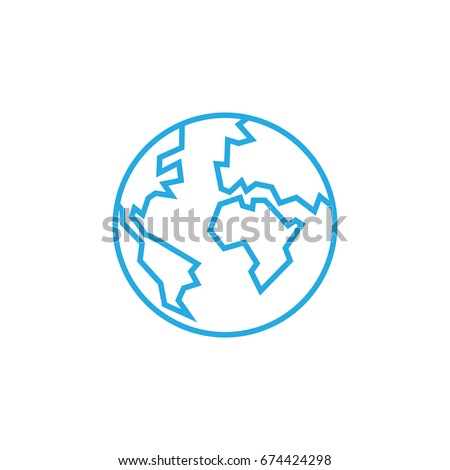 Planet Earth vector line icon