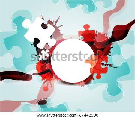 abstract puzzle shape vector design background
