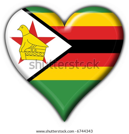Zimbabwe button flag heart shape