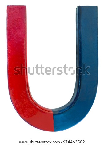 Red blue magnet isolated on a white background