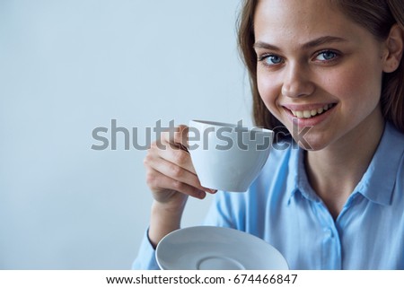 Business woman with a mug                               