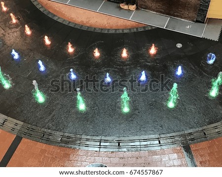 Colorful dance fountain