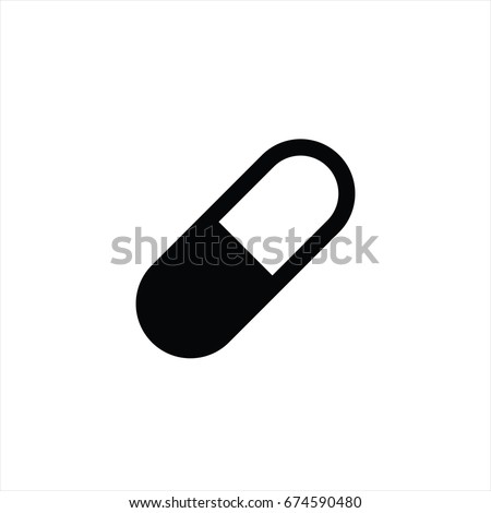Pill icon in trendy flat style isolated on background. Pill icon page symbol for your web site design Pill icon logo, app, UI. Pill icon Vector illustration, EPS10. Royalty-Free Stock Photo #674590480
