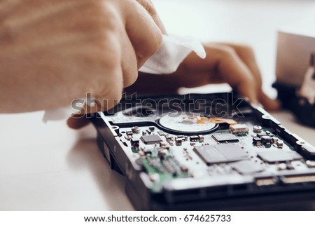 Hard disk, computer parts                               
