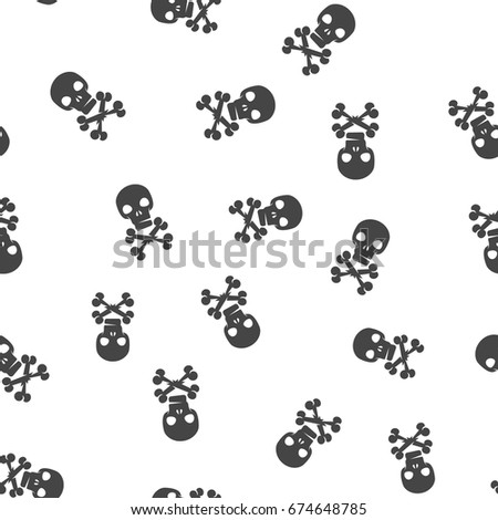 Skull and crossbones seamless pattern. Vector illustration for backgrounds