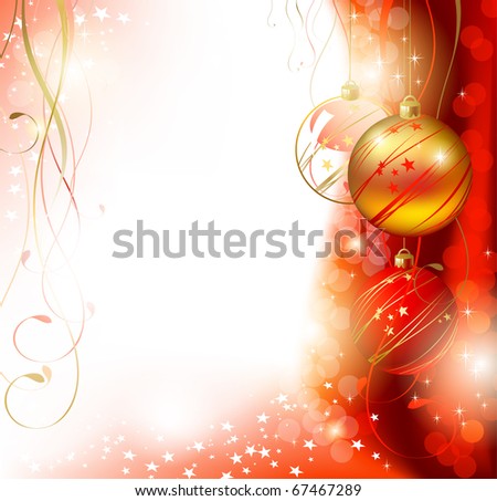 Shiny  Christmas backdrop with three evening balls