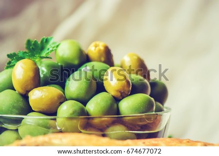olives. Selective focus. 