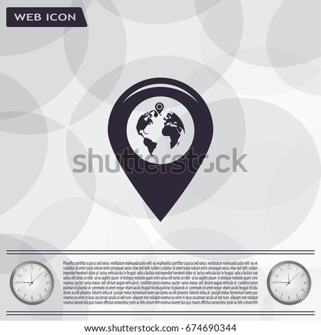 Map pointer flat icon, vector illustration. Flat design style