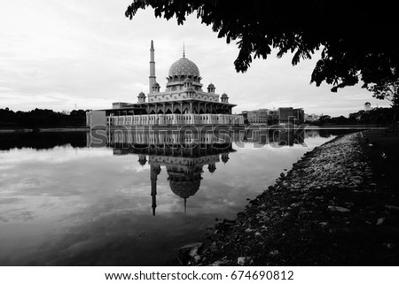 Scenery of Putrajaya Mosque or Masjid Putra