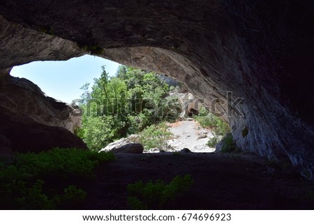 View of some caves in Italy not far from the caves of Frasassi