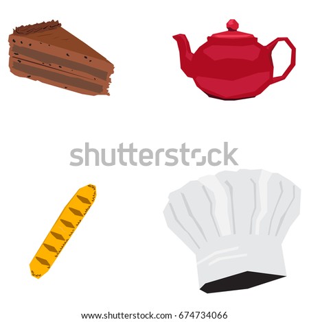 Set of geometric bakery icons, Vector illustration