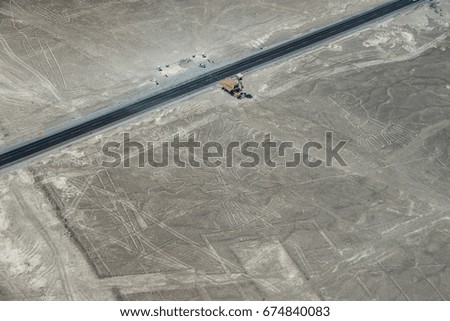 The view of sand field near Nazca town, Peru