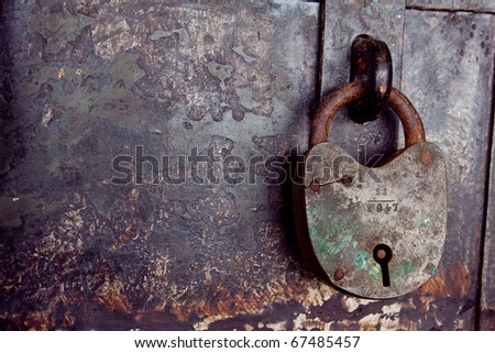 Antique old key has been locking, Rayong Thailand