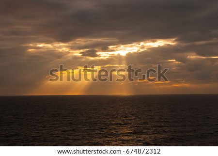 Sunset over sea or ocean. Sea sunset background