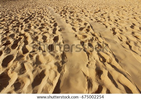 Red Sand Dunes in shadow and sunlight, Mui Ne