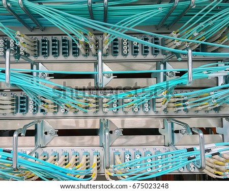 Network cable on a network HUB Royalty-Free Stock Photo #675023248