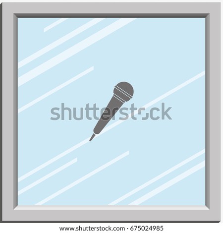 Microphone icon. Flat microphone illustration.