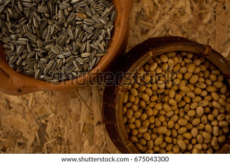 Healthy cereal - crispy cereal.flax seed, pumpkin, sunflower, sesame. Diet. copy space