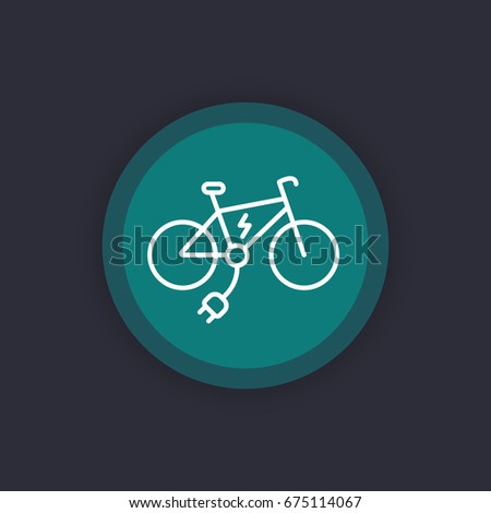 Electric bike icon, linear