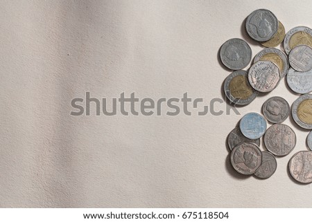 Copy space concept of coins. background purpose