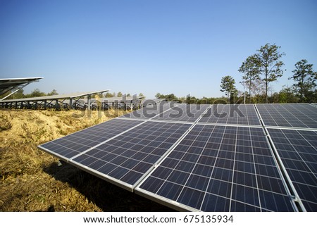 solar farm green energy from sun light show a lot of solar cell plate