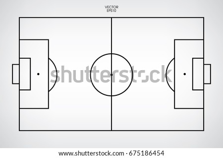 Line of football field or soccer field background. Vector illustration. Royalty-Free Stock Photo #675186454