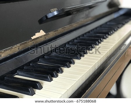 Old soviet black piano 