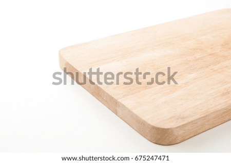 Wooden board isolated on white background.