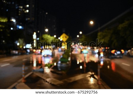 blured focus of street on evening,bokeh background