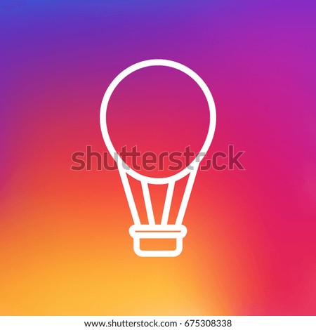 Isolated Airship Outline Symbol On Clean Background. Vector Air Balloon Element In Trendy Style.