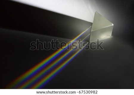 Light split and three rainbows - real photo