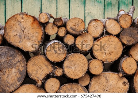 The wood in a country house near the wall