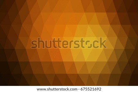 Dark Orange vector blurry triangle background design. Geometric background in Origami style with gradient. 