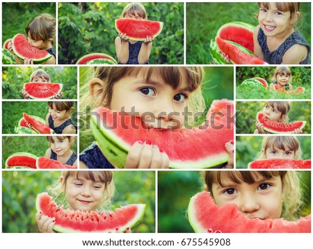 the collage kid with the watermelon.
