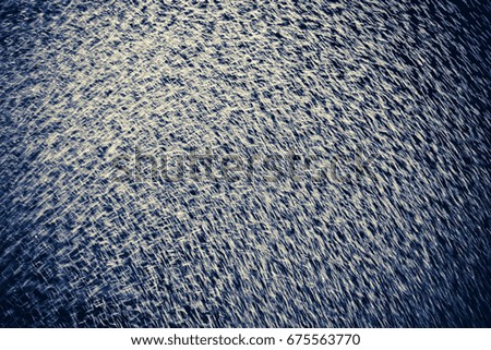 Many drops of water flying, like little flies. Abstract rainy background.