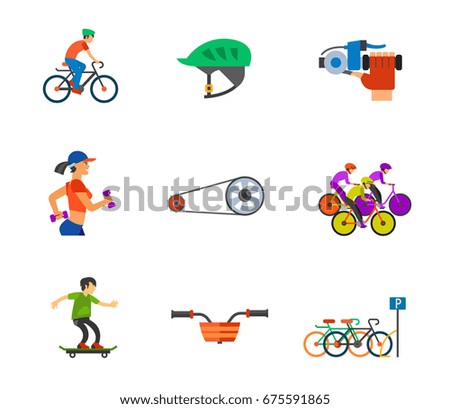 Cycling icon set