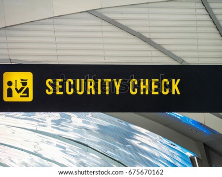 Airport Security Check Signage