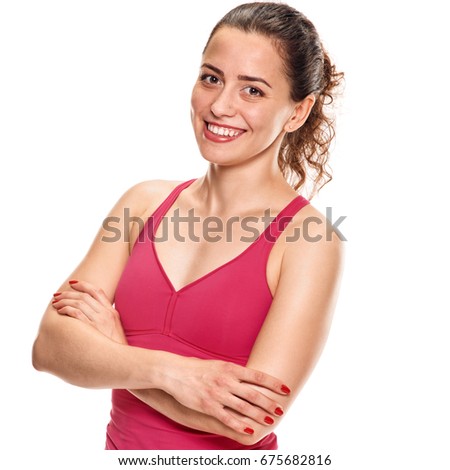 Cheerful young athletic woman
