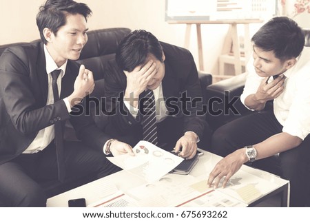 Businessman and team talking and briefing of business plan and strategy at meeting room 
