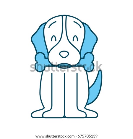 cute dog mascot with bone