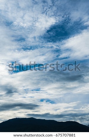 image of  blue sky and mountain in background at Doi Suthep Chiang Mai,Thailand.(vertical)