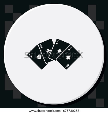 Aces of spades, clubs, diamonds and hearts icon.